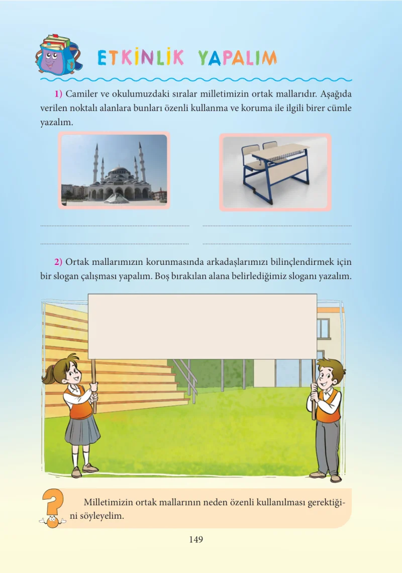 3. Sınıf Hayat Bilgisi Ders Kitabı Cevapları Tuna Yayınları Sayfa 149