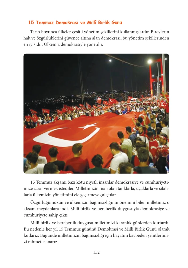 3. Sınıf Hayat Bilgisi Ders Kitabı Cevapları Tuna Yayınları Sayfa 152