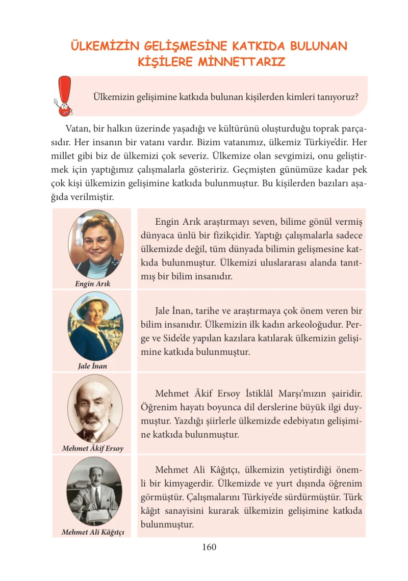 3. Sınıf Hayat Bilgisi Ders Kitabı Cevapları Tuna Yayınları Sayfa 160