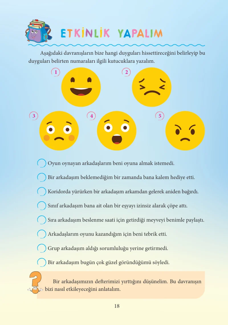 3. Sınıf Hayat Bilgisi Ders Kitabı Cevapları Tuna Yayınları Sayfa 18