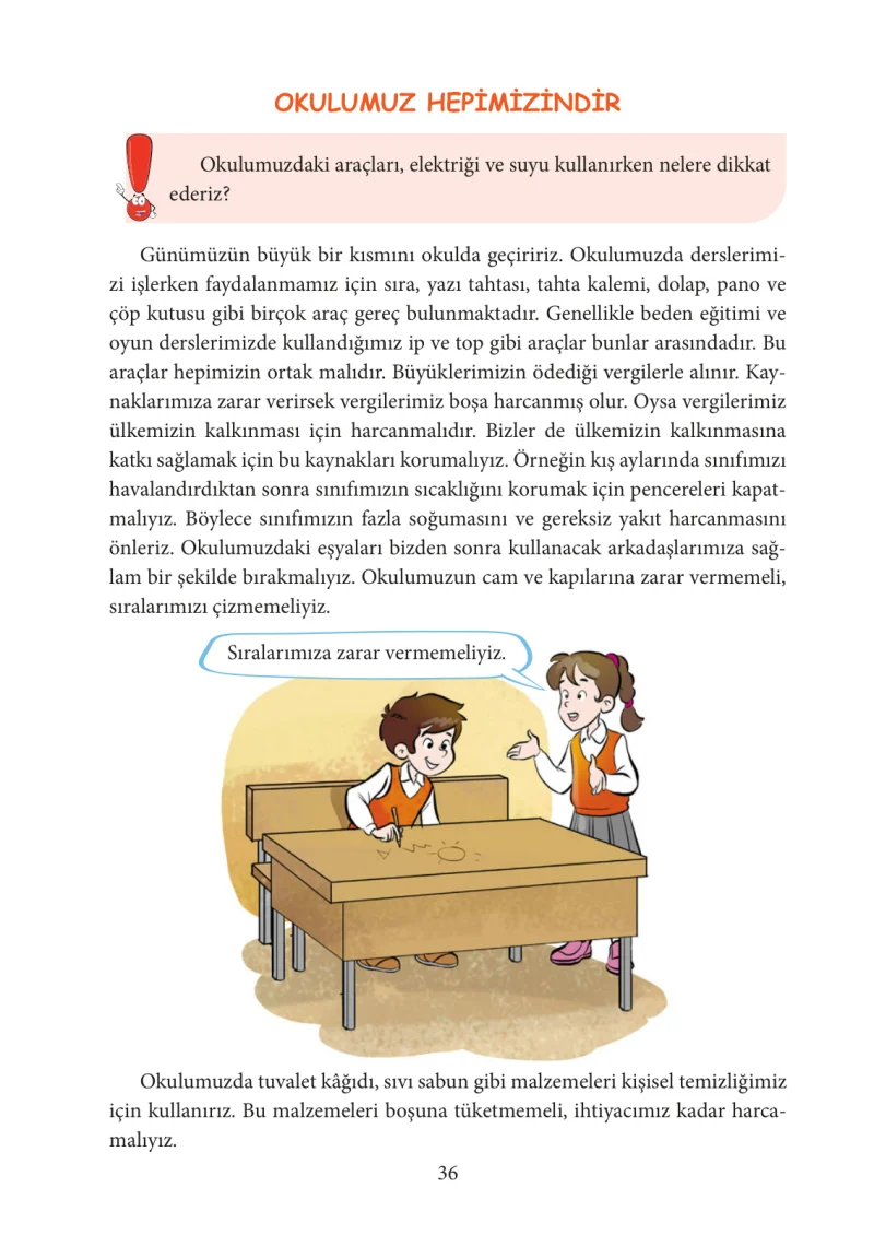 3. Sınıf Hayat Bilgisi Ders Kitabı Cevapları Tuna Yayınları Sayfa 36