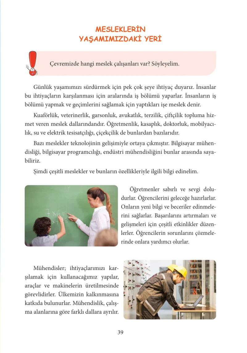 3. Sınıf Hayat Bilgisi Ders Kitabı Cevapları Tuna Yayınları Sayfa 39