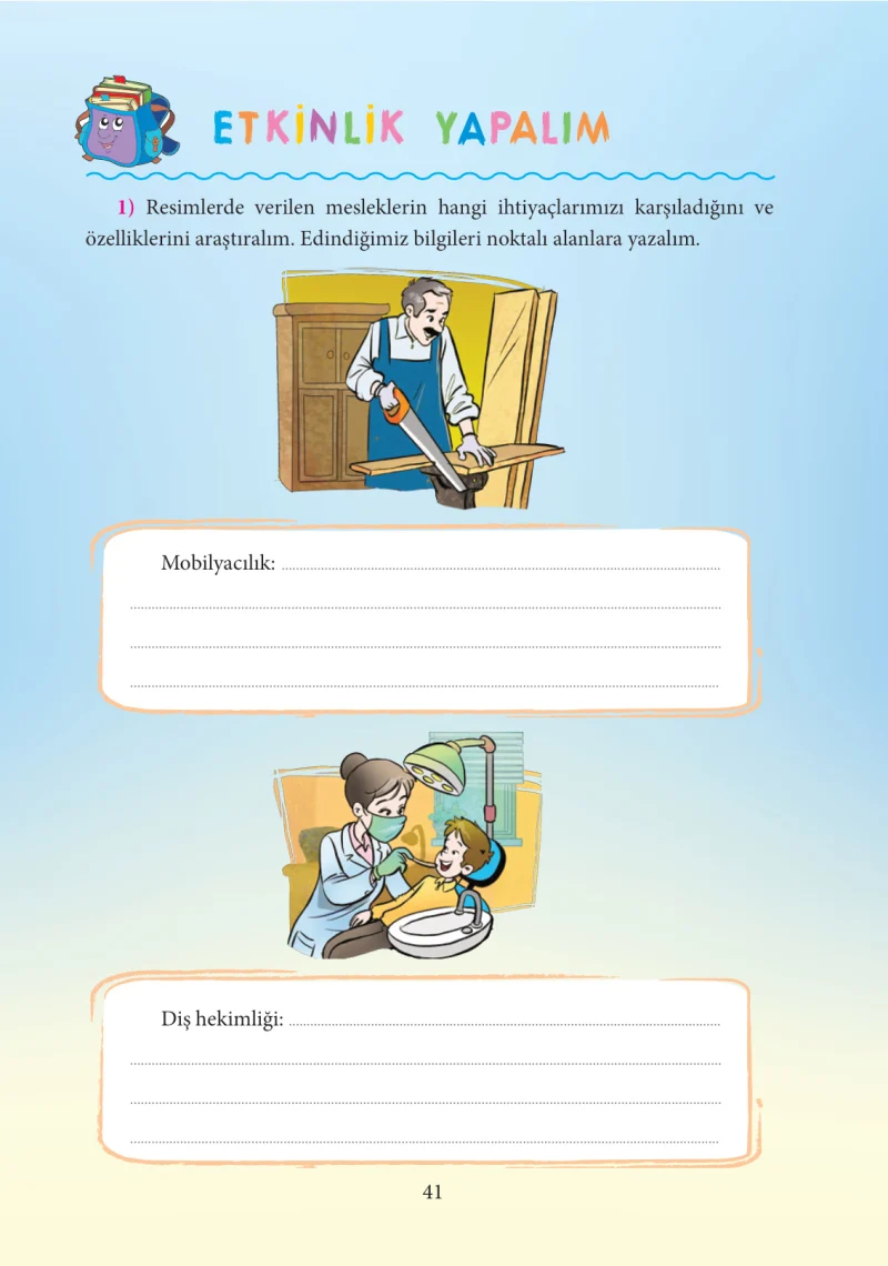3. Sınıf Hayat Bilgisi Ders Kitabı Cevapları Tuna Yayınları Sayfa 41