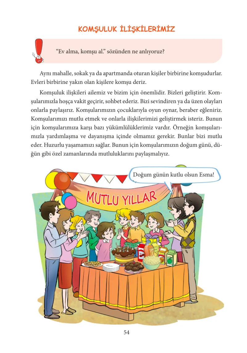 3. Sınıf Hayat Bilgisi Ders Kitabı Cevapları Tuna Yayınları Sayfa 54