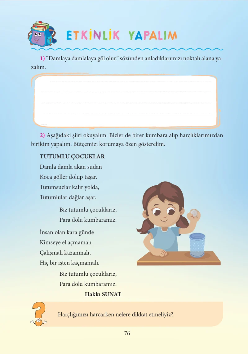 3. Sınıf Hayat Bilgisi Ders Kitabı Cevapları Tuna Yayınları Sayfa 76