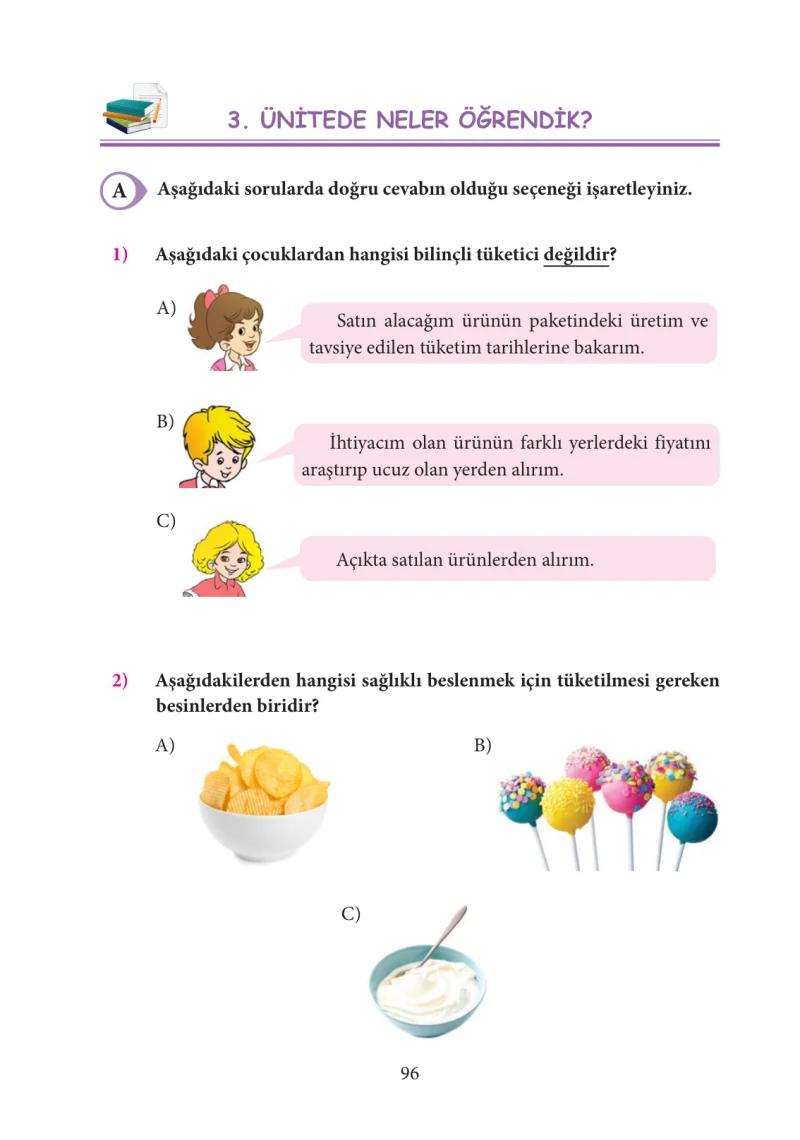 3. Sınıf Hayat Bilgisi Ders Kitabı Cevapları Tuna Yayınları Sayfa 96