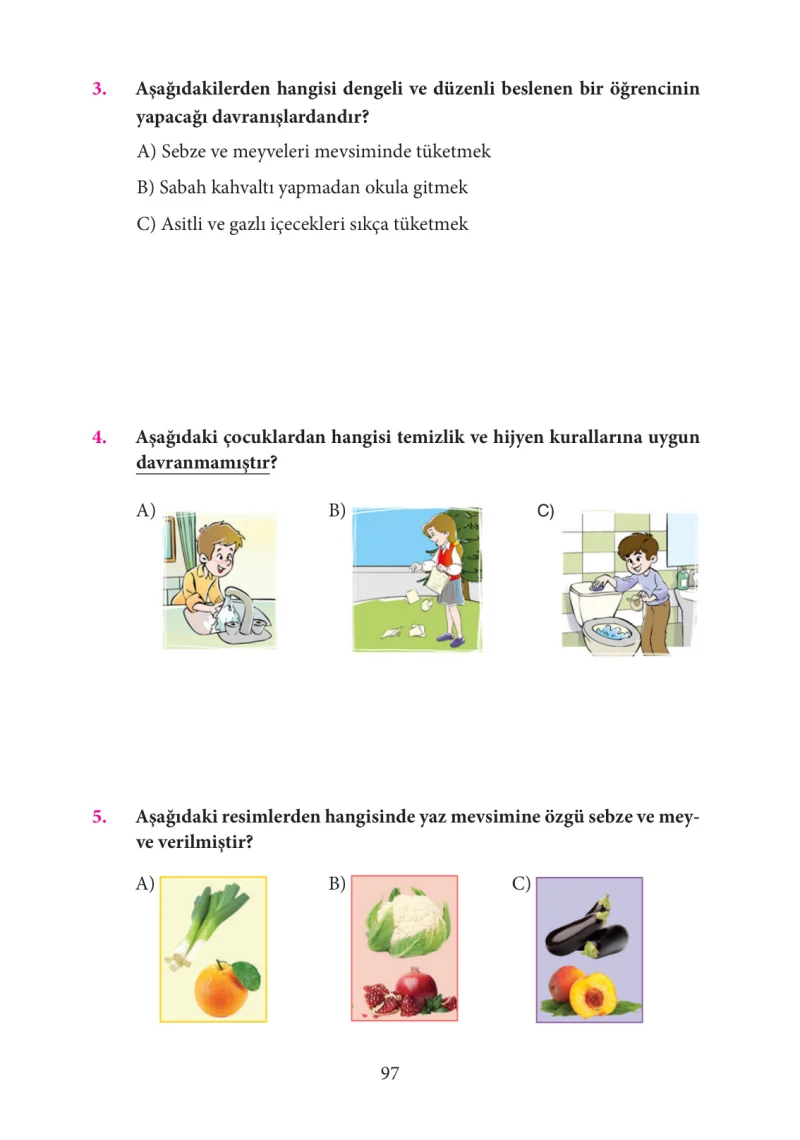 3. Sınıf Hayat Bilgisi Ders Kitabı Cevapları Tuna Yayınları Sayfa 97
