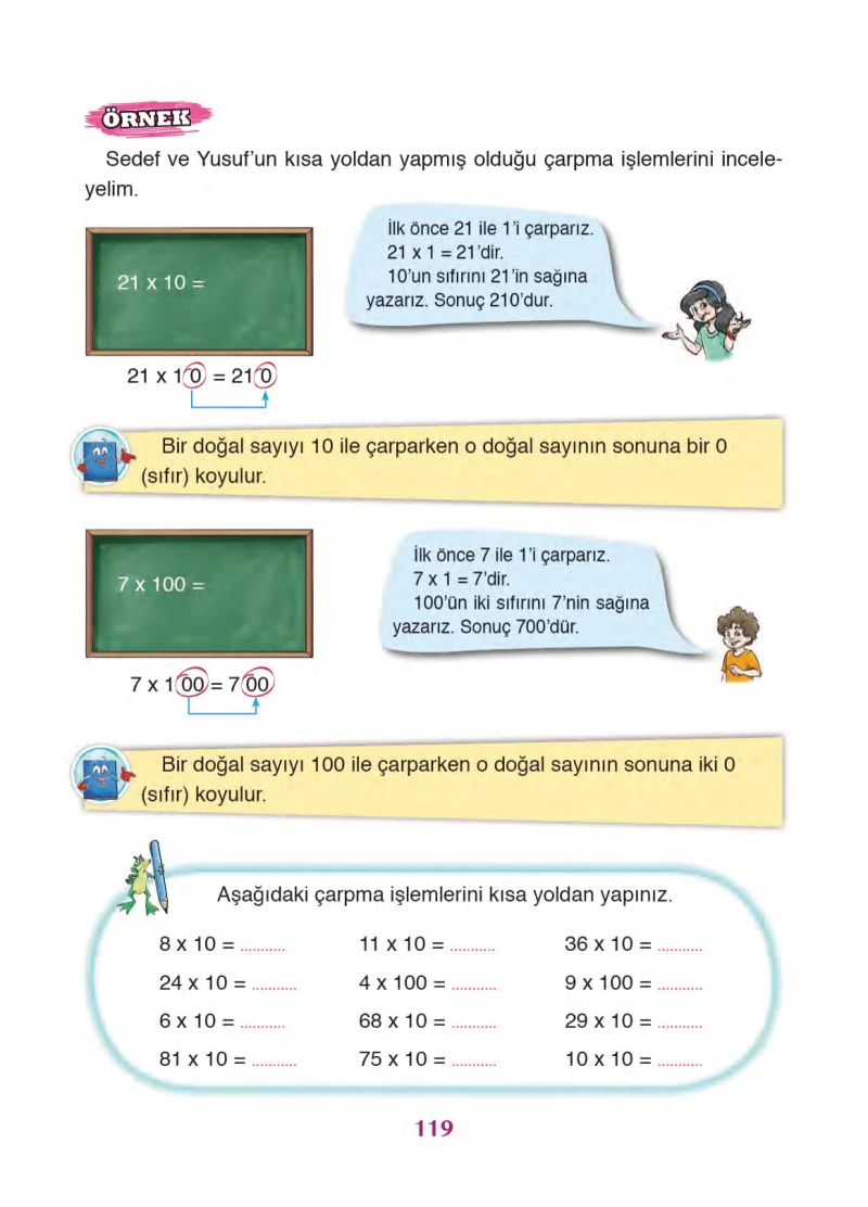 3. Sınıf Matematik Ders Kitabı Cevapları Ada Yayınları Sayfa 119