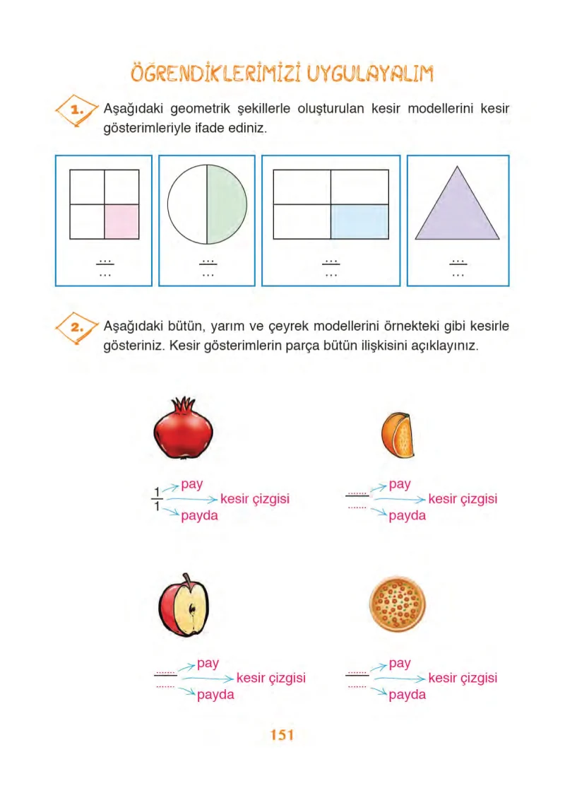 3. Sınıf Matematik Ders Kitabı Cevapları Ada Yayınları Sayfa 151