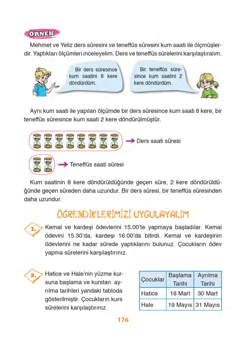 3. Sınıf Matematik Ders Kitabı Cevapları Ada Yayınları Sayfa 176
