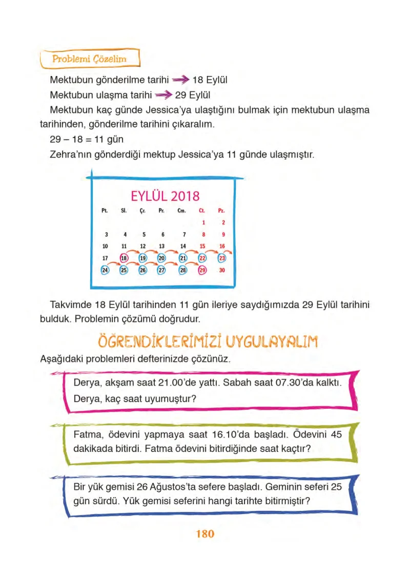 3. Sınıf Matematik Ders Kitabı Cevapları Ada Yayınları Sayfa 180