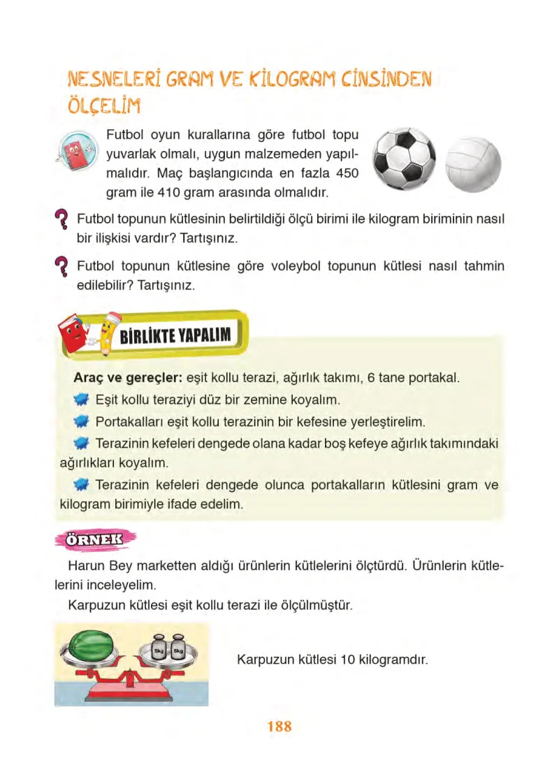3. Sınıf Matematik Ders Kitabı Cevapları Ada Yayınları Sayfa 188