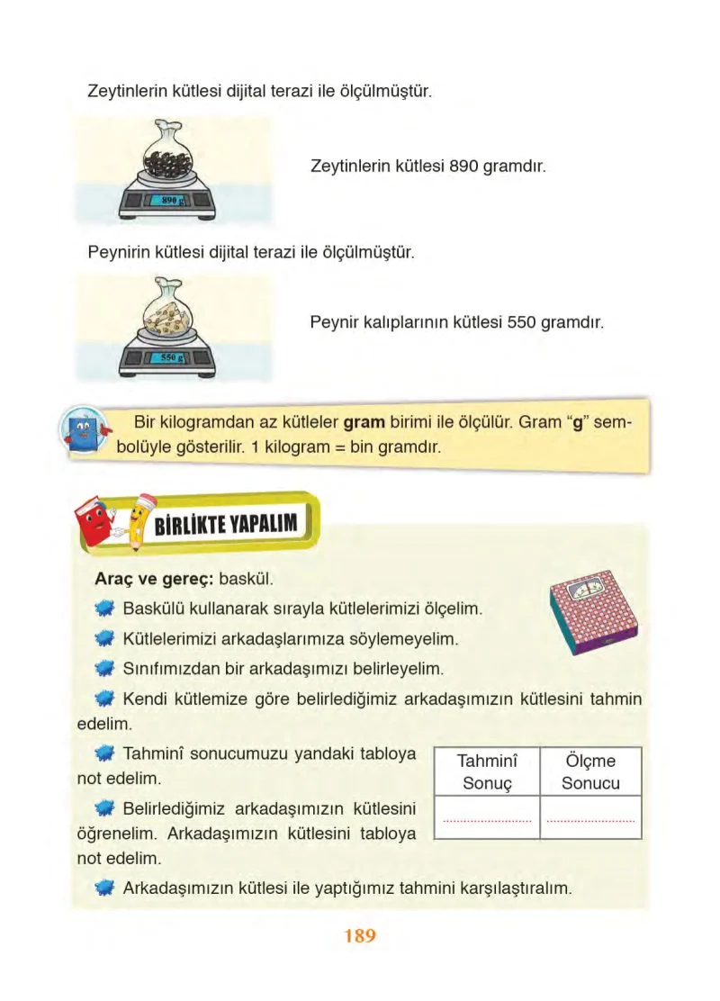 3. Sınıf Matematik Ders Kitabı Cevapları Ada Yayınları Sayfa 189