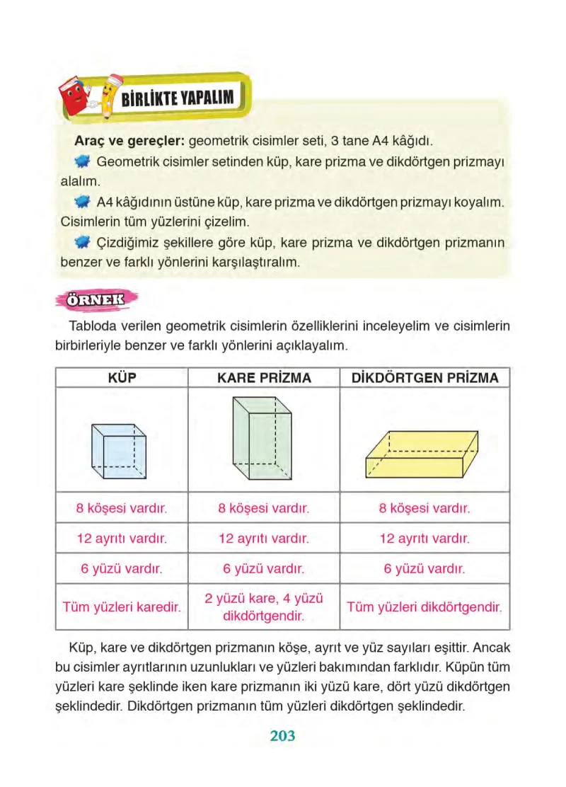 3. Sınıf Matematik Ders Kitabı Cevapları Ada Yayınları Sayfa 203