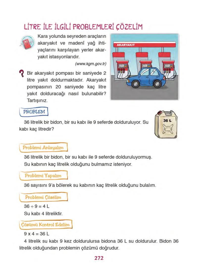 3. Sınıf Matematik Ders Kitabı Cevapları Ada Yayınları Sayfa 272