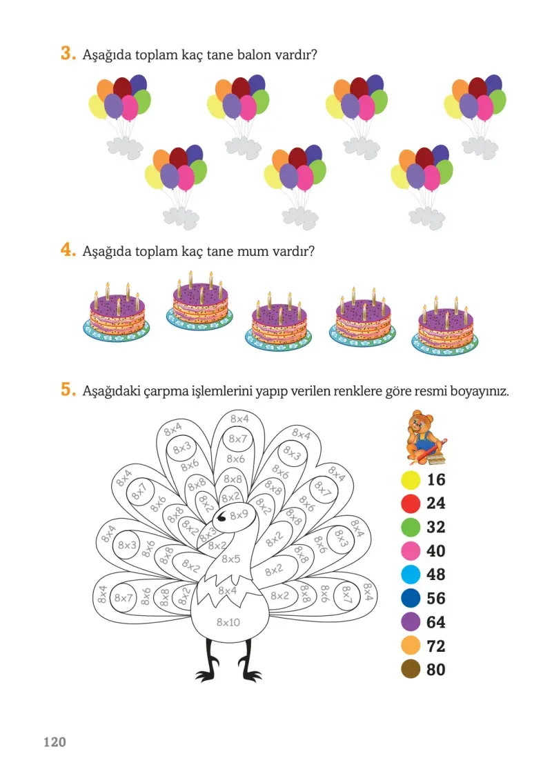 3. Sınıf Matematik Ders Kitabı Cevapları Ekoyay Yayınları Sayfa 120
