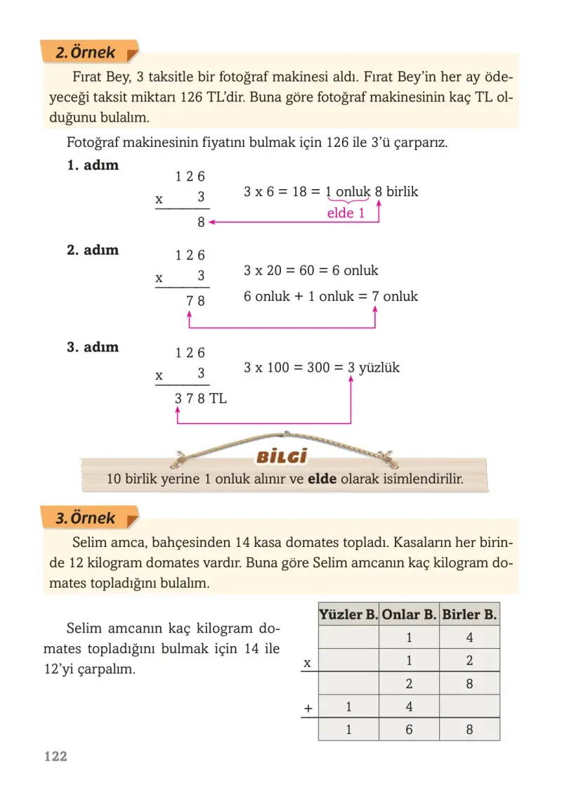 3. Sınıf Matematik Ders Kitabı Cevapları Ekoyay Yayınları Sayfa 122