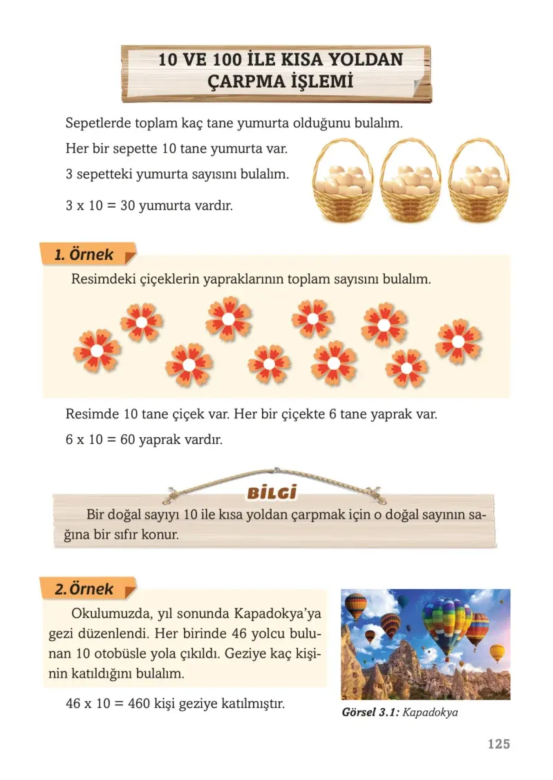 3. Sınıf Matematik Ders Kitabı Cevapları Ekoyay Yayınları Sayfa 125