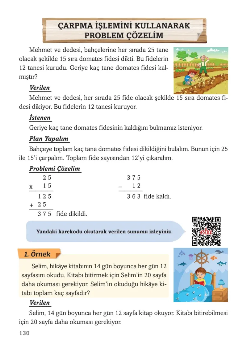 3. Sınıf Matematik Ders Kitabı Cevapları Ekoyay Yayınları Sayfa 130