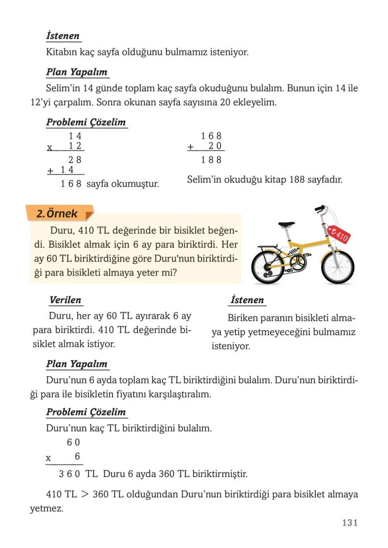 3. Sınıf Matematik Ders Kitabı Cevapları Ekoyay Yayınları Sayfa 131