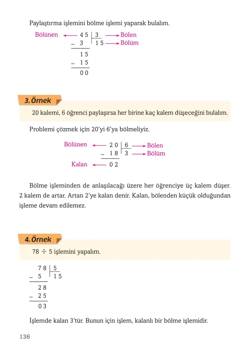 3. Sınıf Matematik Ders Kitabı Cevapları Ekoyay Yayınları Sayfa 136