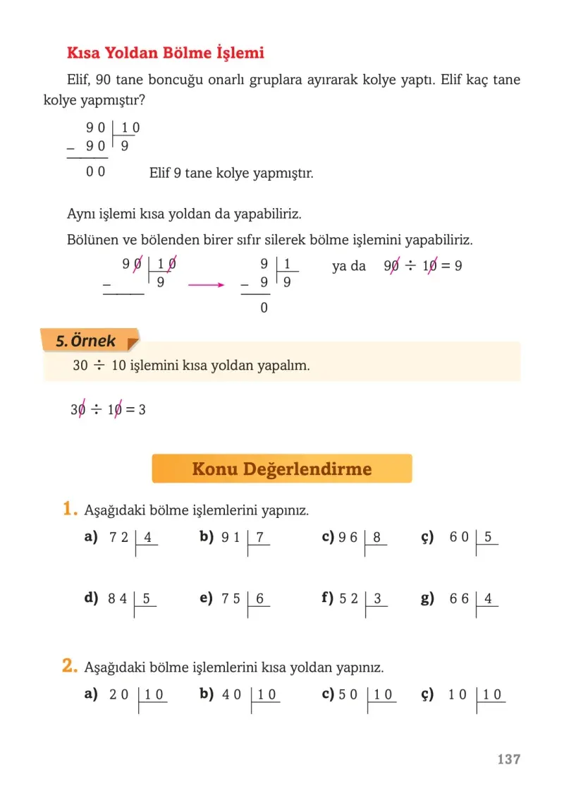 3. Sınıf Matematik Ders Kitabı Cevapları Ekoyay Yayınları Sayfa 137