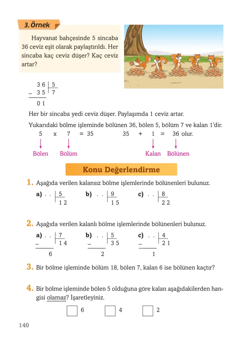 3. Sınıf Matematik Ders Kitabı Cevapları Ekoyay Yayınları Sayfa 140