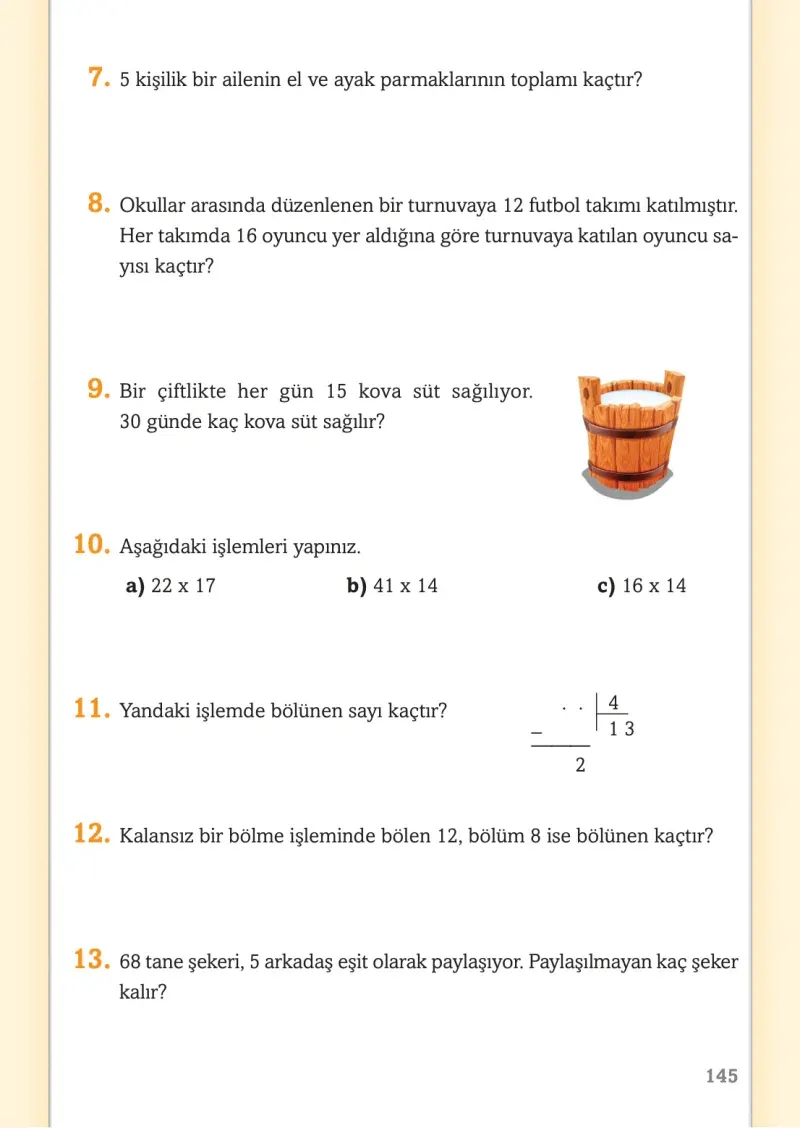 3. Sınıf Matematik Ders Kitabı Cevapları Ekoyay Yayınları Sayfa 145