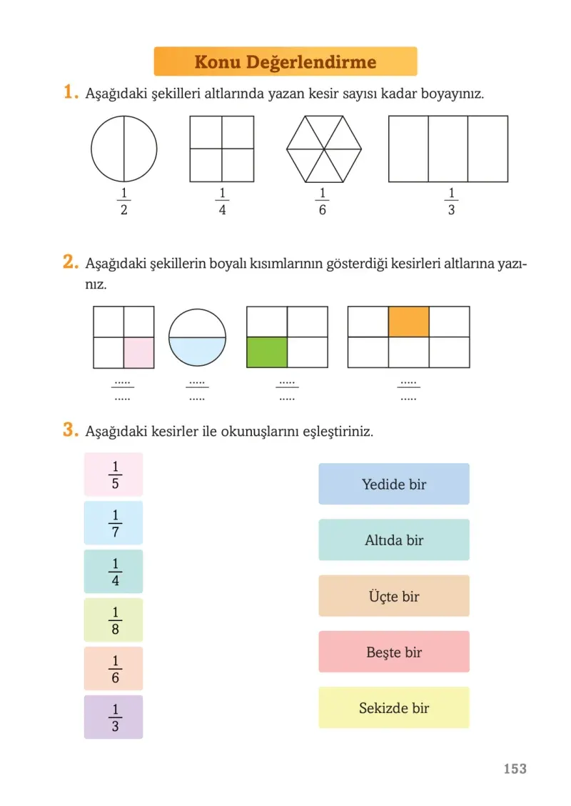 3. Sınıf Matematik Ders Kitabı Cevapları Ekoyay Yayınları Sayfa 153