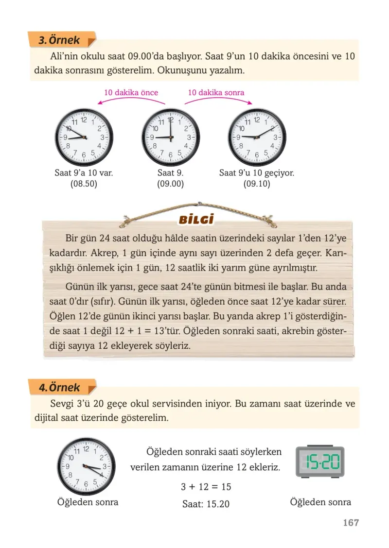 3. Sınıf Matematik Ders Kitabı Cevapları Ekoyay Yayınları Sayfa 167