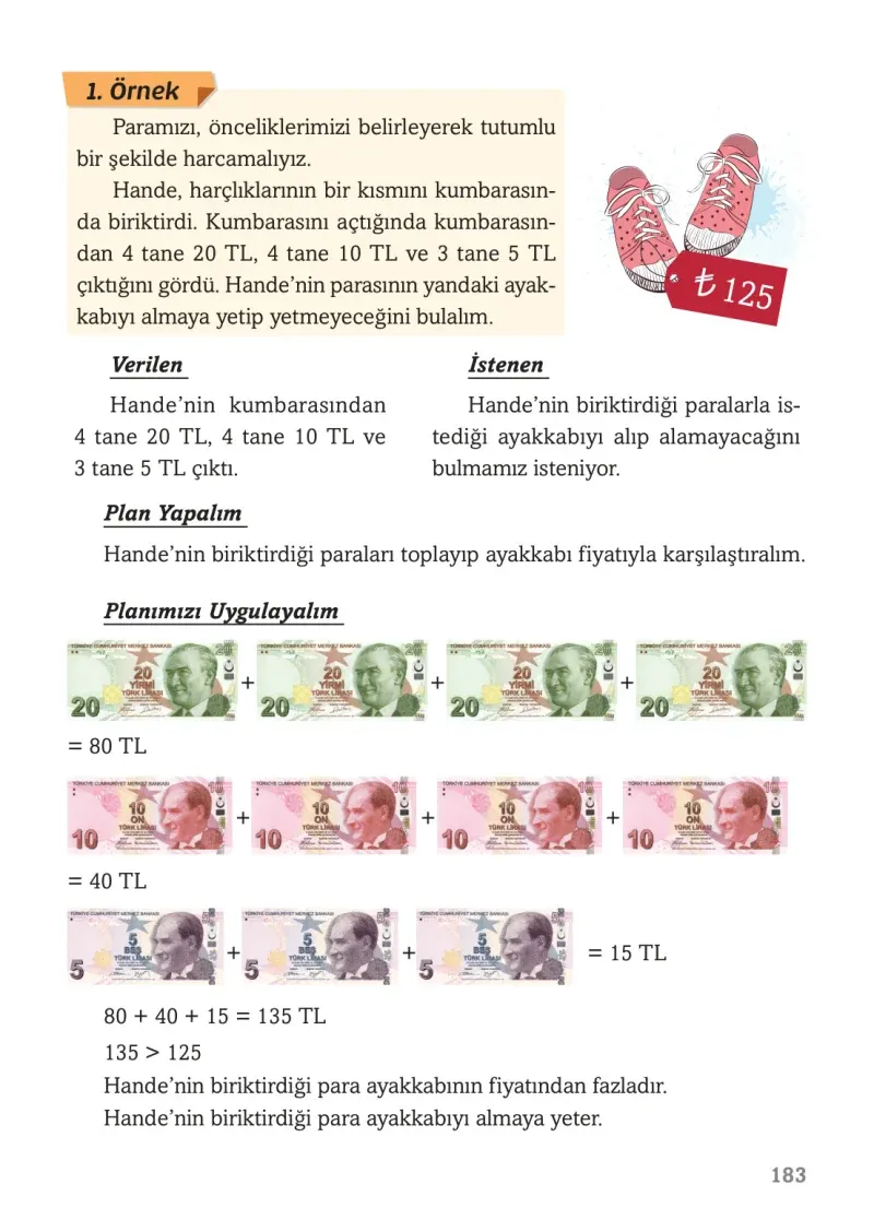3. Sınıf Matematik Ders Kitabı Cevapları Ekoyay Yayınları Sayfa 183