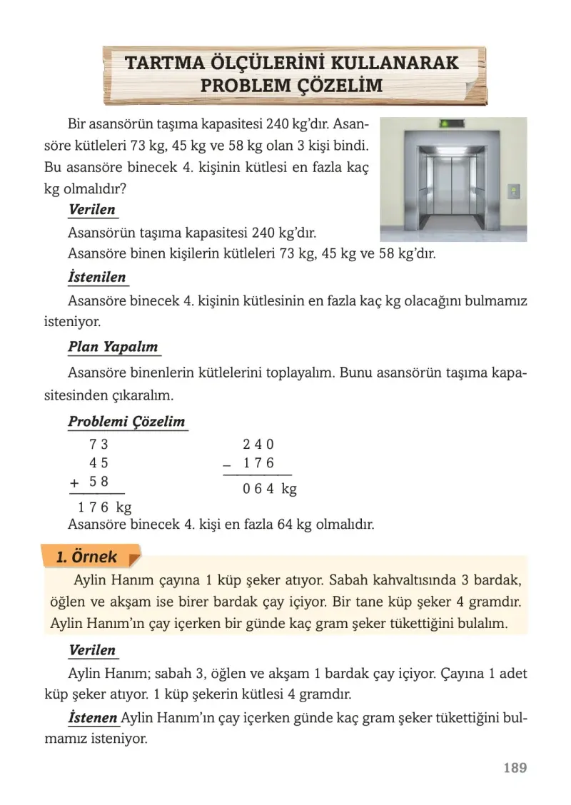 3. Sınıf Matematik Ders Kitabı Cevapları Ekoyay Yayınları Sayfa 189