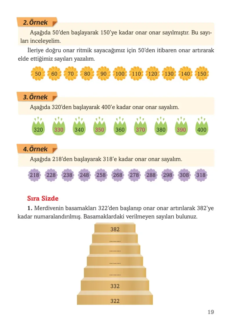 3. Sınıf Matematik Ders Kitabı Cevapları Ekoyay Yayınları Sayfa 19