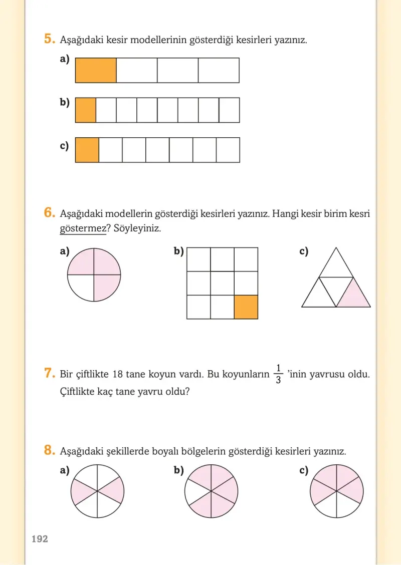 3. Sınıf Matematik Ders Kitabı Cevapları Ekoyay Yayınları Sayfa 192