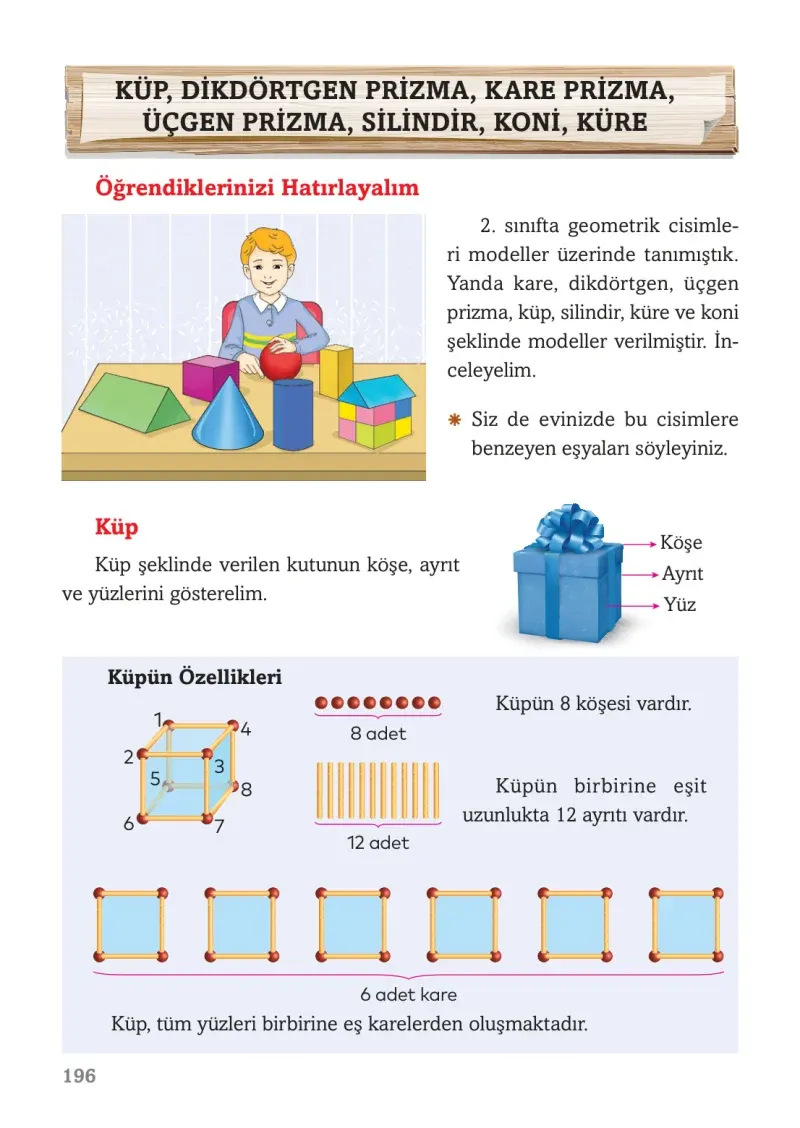 3. Sınıf Matematik Ders Kitabı Cevapları Ekoyay Yayınları Sayfa 196