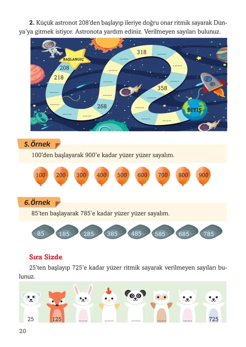3. Sınıf Matematik Ders Kitabı Cevapları Ekoyay Yayınları Sayfa 20