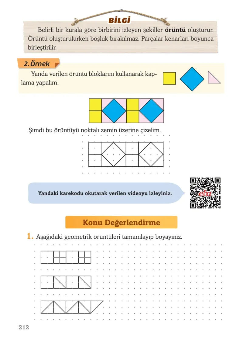 3. Sınıf Matematik Ders Kitabı Cevapları Ekoyay Yayınları Sayfa 212