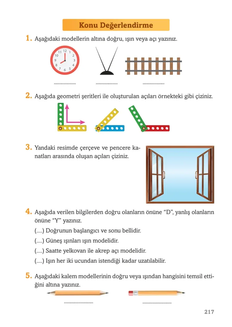 3. Sınıf Matematik Ders Kitabı Cevapları Ekoyay Yayınları Sayfa 217