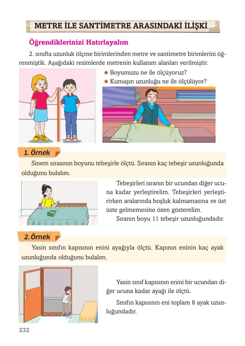3. Sınıf Matematik Ders Kitabı Cevapları Ekoyay Yayınları Sayfa 232