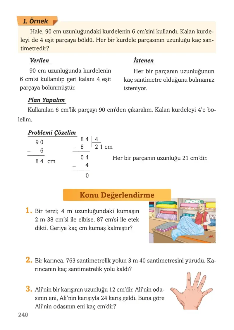 3. Sınıf Matematik Ders Kitabı Cevapları Ekoyay Yayınları Sayfa 240