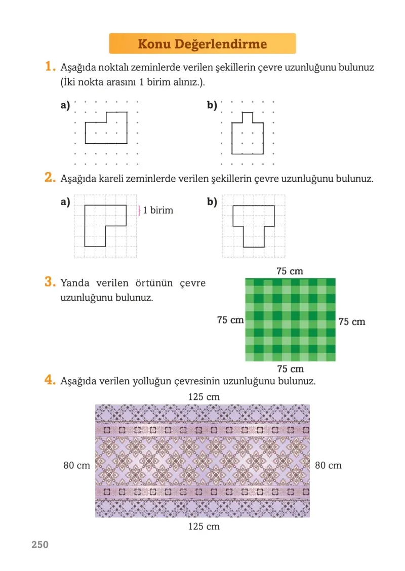 3. Sınıf Matematik Ders Kitabı Cevapları Ekoyay Yayınları Sayfa 250