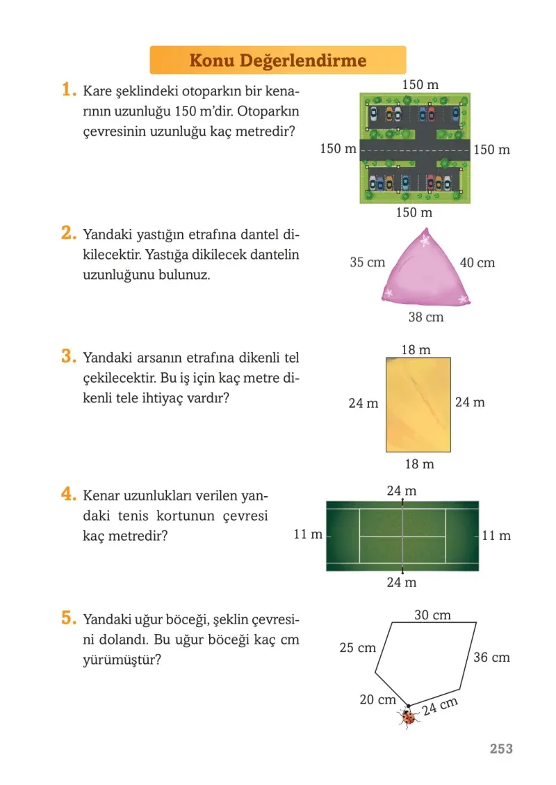 3. Sınıf Matematik Ders Kitabı Cevapları Ekoyay Yayınları Sayfa 253