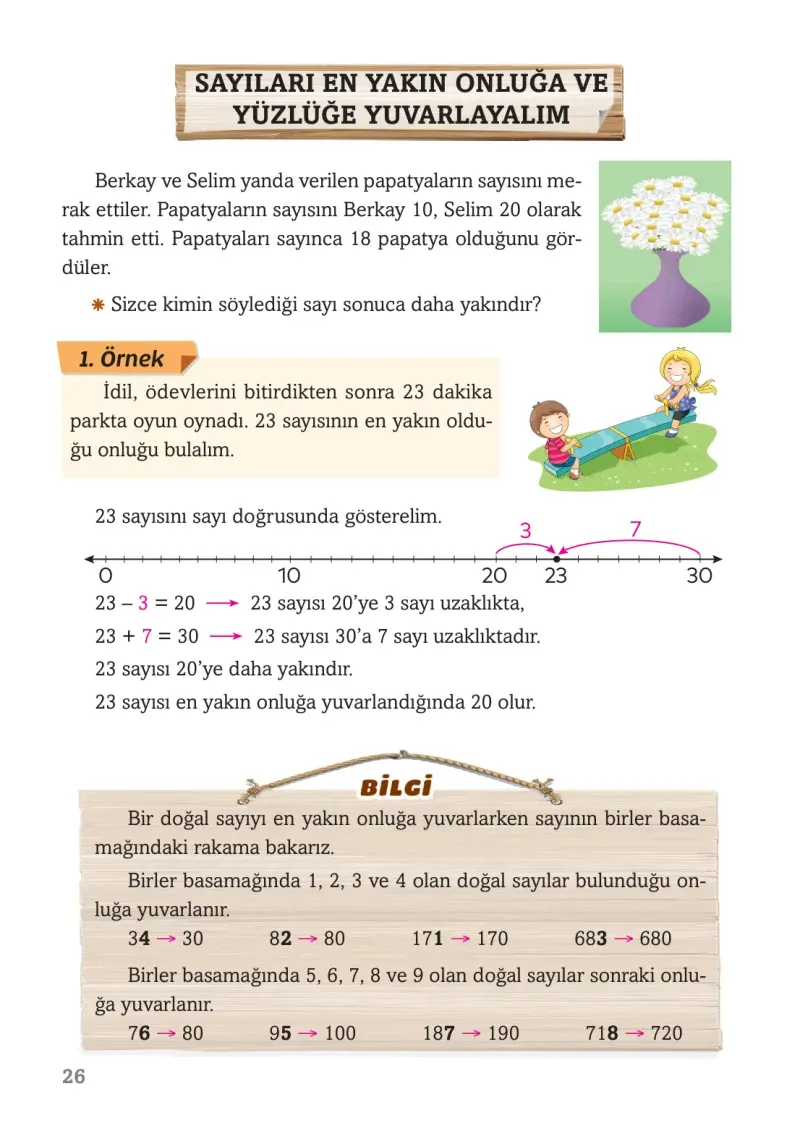 3. Sınıf Matematik Ders Kitabı Cevapları Ekoyay Yayınları Sayfa 26