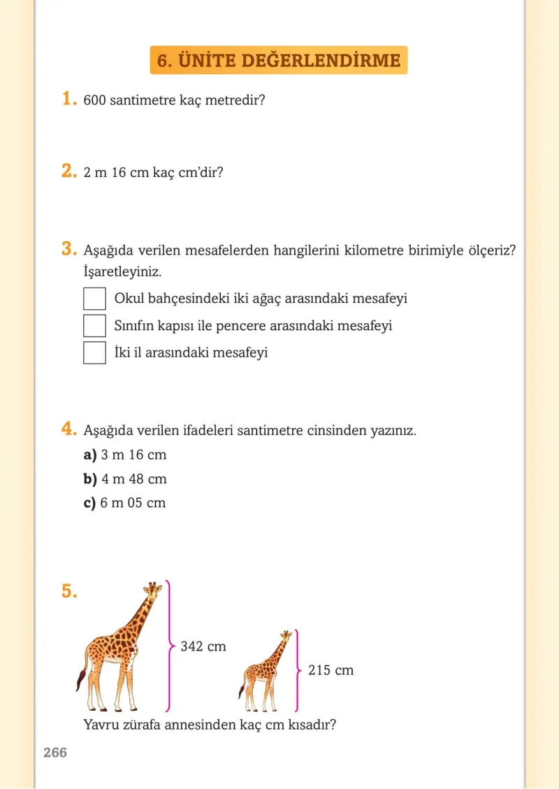 3. Sınıf Matematik Ders Kitabı Cevapları Ekoyay Yayınları Sayfa 266
