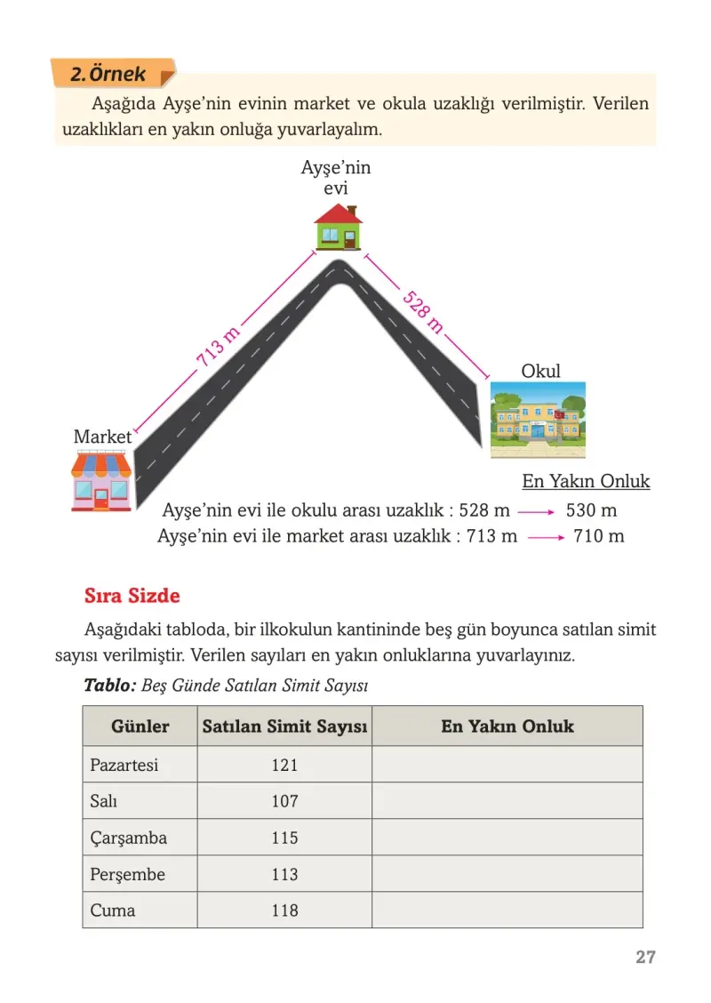 3. Sınıf Matematik Ders Kitabı Cevapları Ekoyay Yayınları Sayfa 27