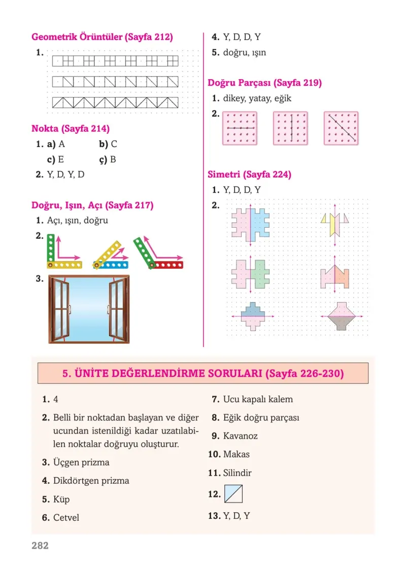 3. Sınıf Matematik Ders Kitabı Cevapları Ekoyay Yayınları Sayfa 282