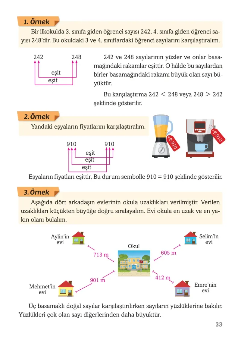 3. Sınıf Matematik Ders Kitabı Cevapları Ekoyay Yayınları Sayfa 33