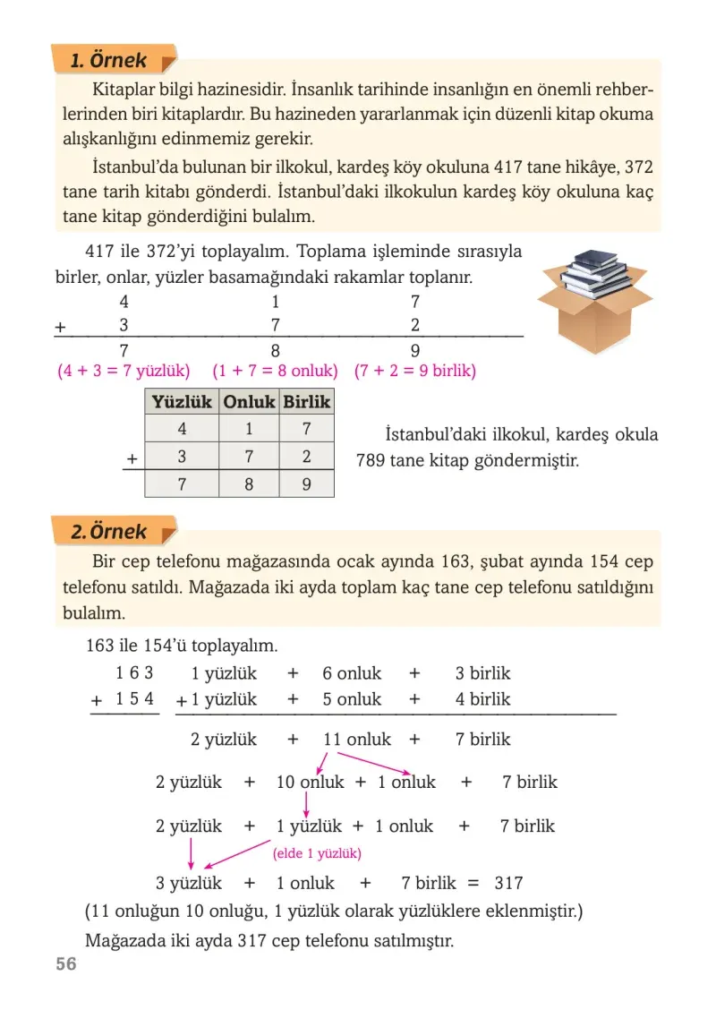 3. Sınıf Matematik Ders Kitabı Cevapları Ekoyay Yayınları Sayfa 56