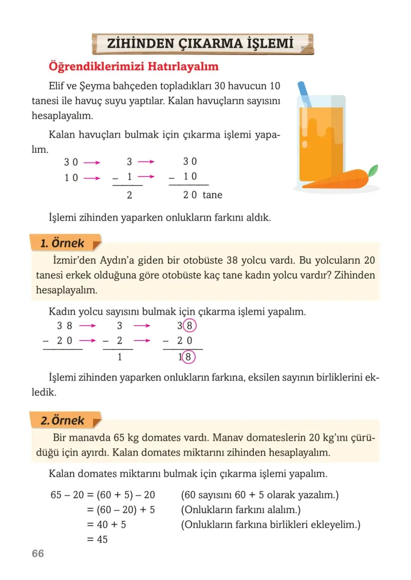 3. Sınıf Matematik Ders Kitabı Cevapları Ekoyay Yayınları Sayfa 66