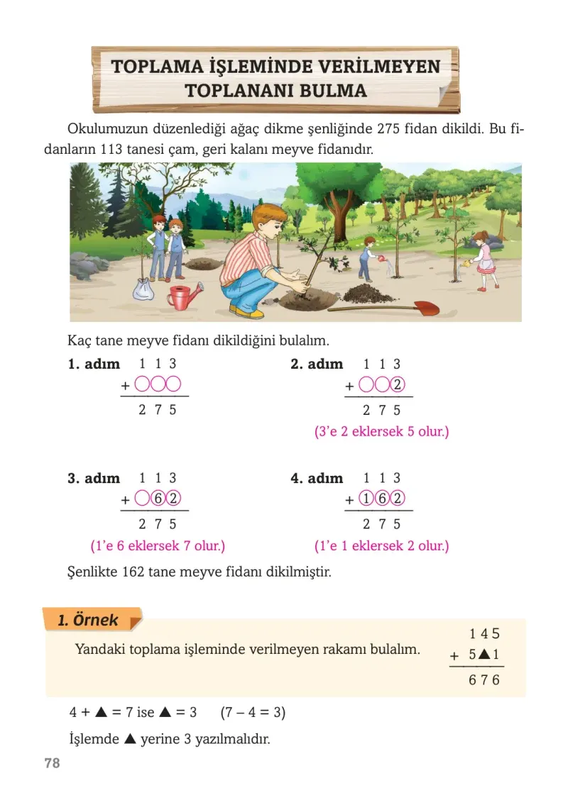3. Sınıf Matematik Ders Kitabı Cevapları Ekoyay Yayınları Sayfa 78